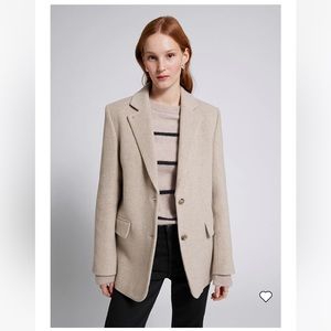 & Other Stories Wool Oversized Blazer Size 4 Beige Taupe Luxe Chic